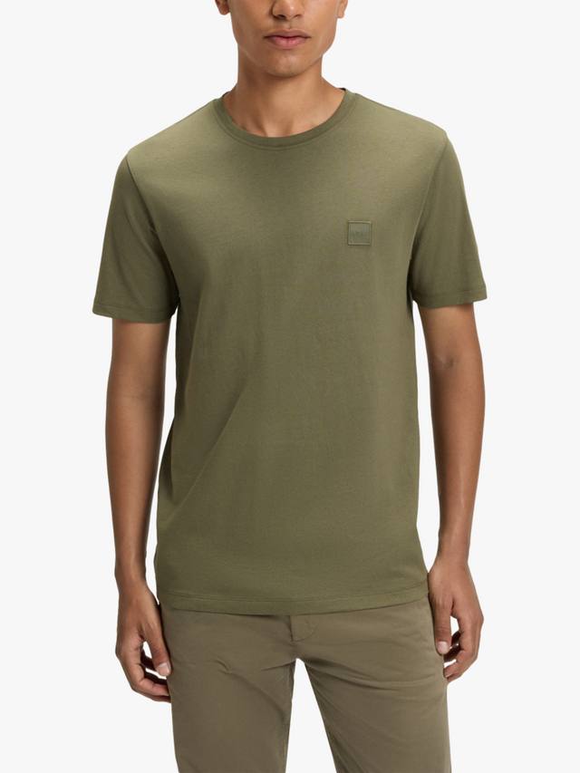 

BOSS Cotton Regular Fit футболка с коротким рукавом и логотипом HUGO BOSS, Open Green