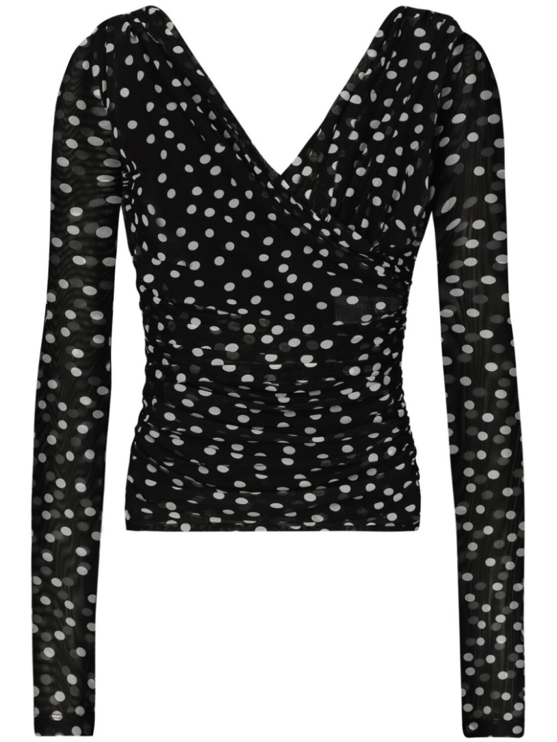 

Dolce & Gabbana топ из тюля в горох, черный