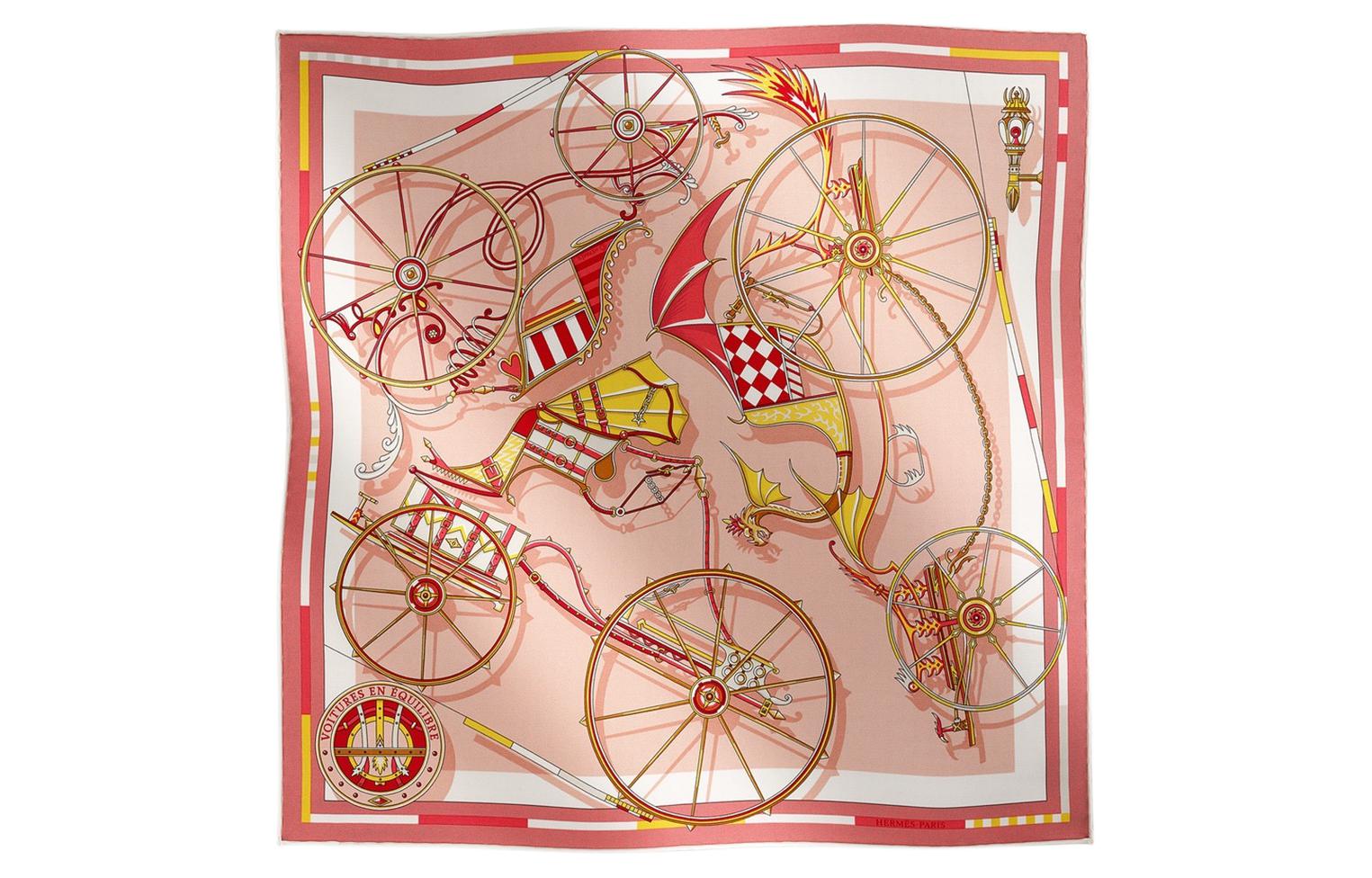 

HERMES Шелковый шарф унисекс розовый, Pink
