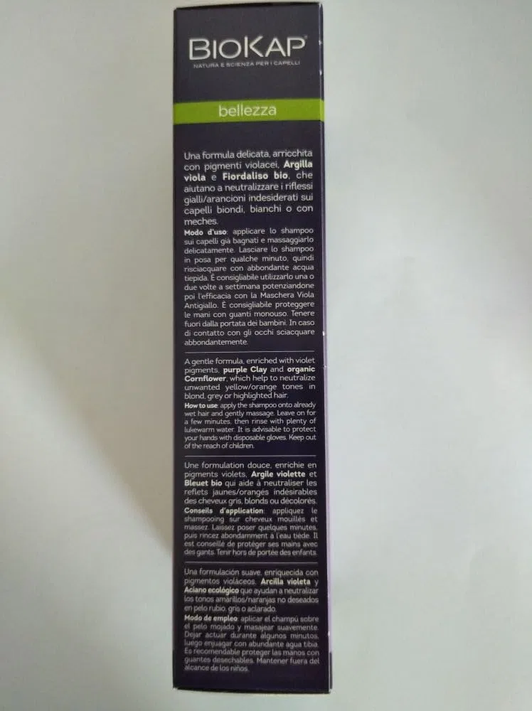 Фиолетовый шампунь против желтизны Viola Anti-Giallo от Biokap 200 мл Bios Line — фото 2
