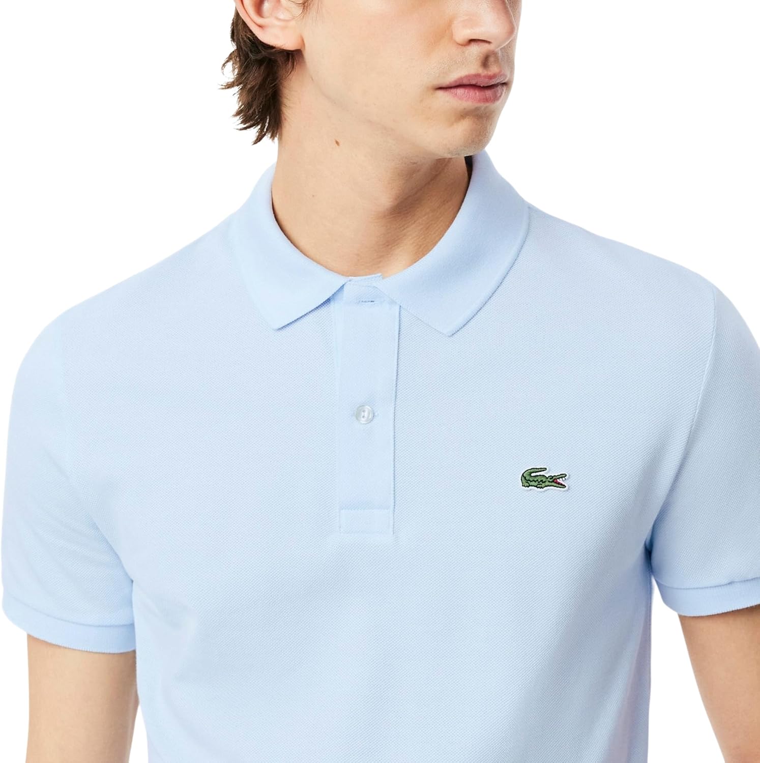 Lacoste мужская приталенная короткая рукав поло L12.12, Light Blue — фото 2