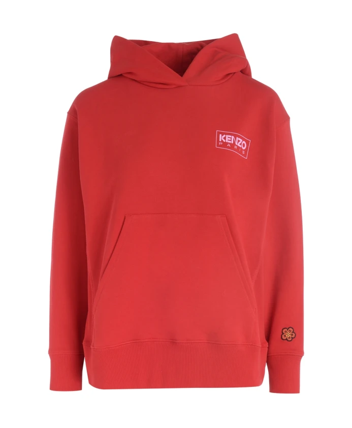 

Красная хлопковая толстовка с крупным логотипом. Kenzo, красный