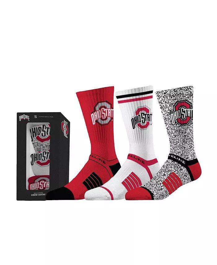 

Носки Ohio State Buckeyes Premium Knit Crew белого цвета для мужчин и женщин, три пары в упаковке Strideline