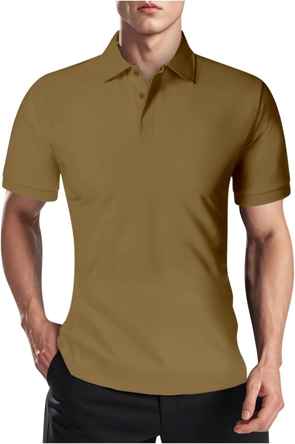 

Мужская рубашка с коротким рукавом и воротником, stretch performance fabric, moisture wicking, smart casual