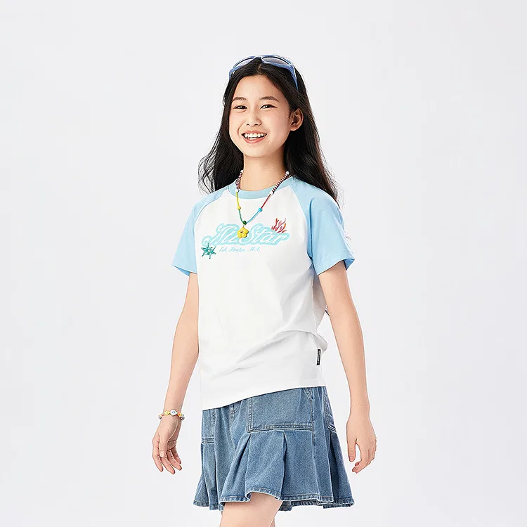 Футболка Grade School с круглым вырезом Converse, Sky Blue — фото 4
