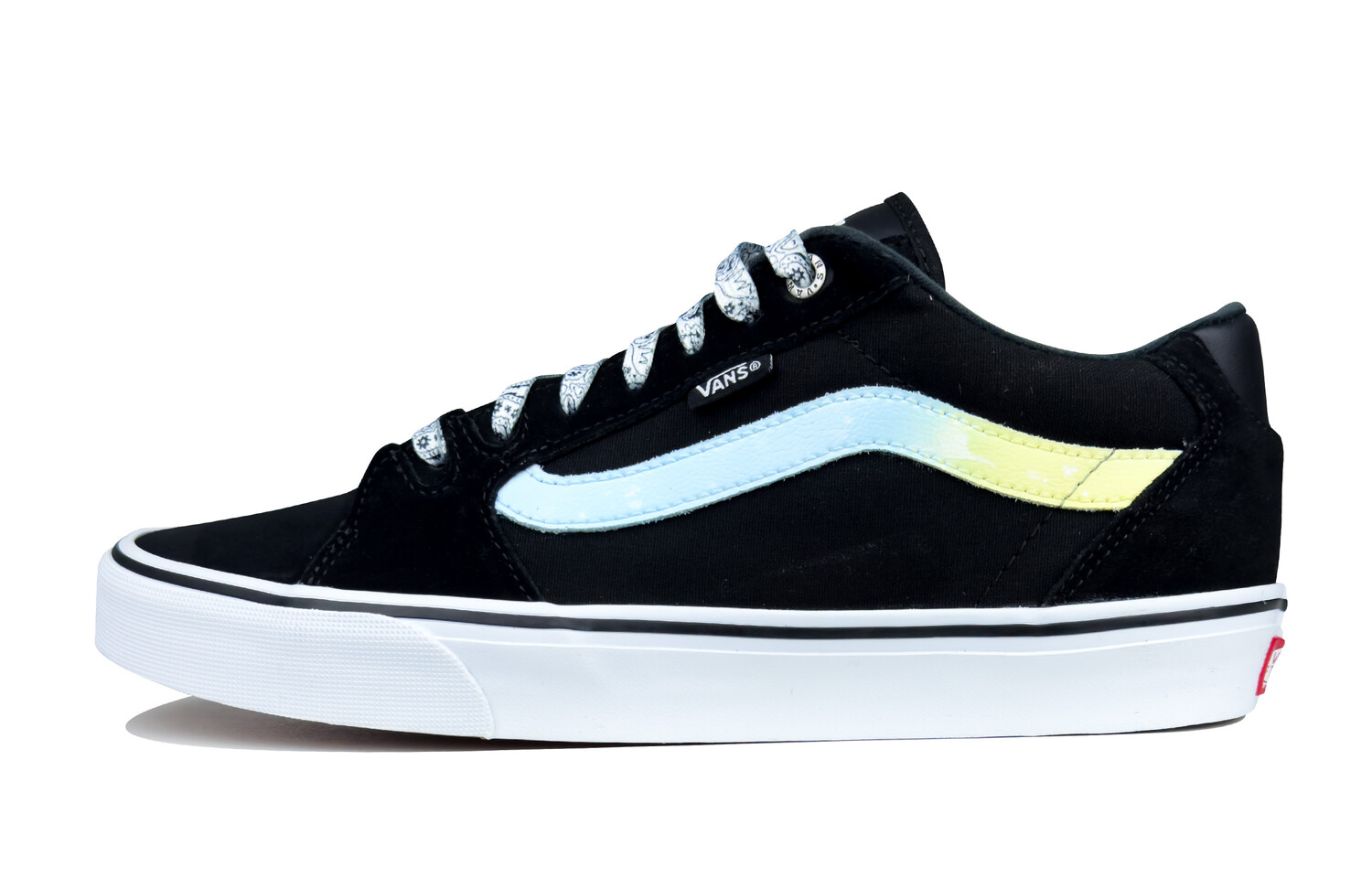 

Кроссовки Vans Old Skool Skateboarding Shoes Unisex Low-top Black/blue/yellow, черный/синий/желтый