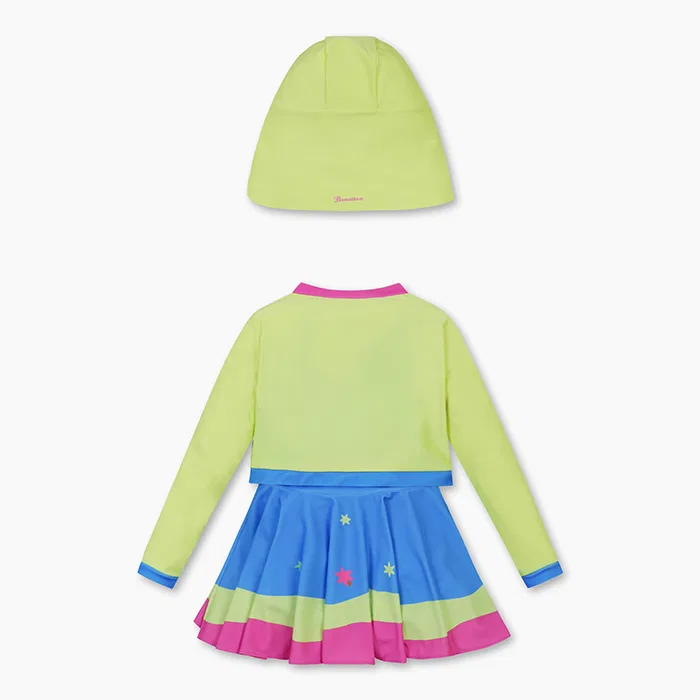 Детский зелёный комплект для плавания с принтом пальм от Benetton Kids — фото 2