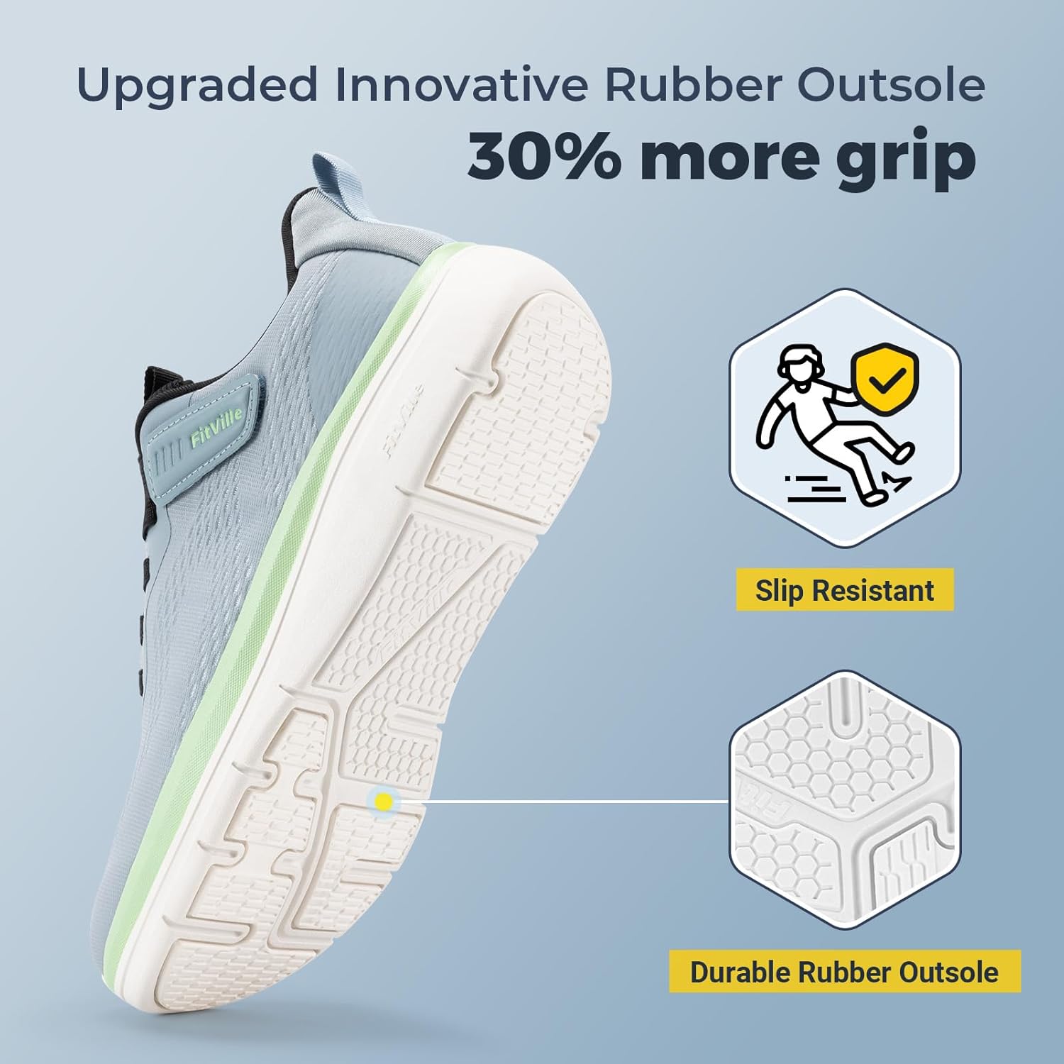 Кроссовки FitVille Wide Walking Shoes для мужчин, широкие, с поддержкой свода стопы, удобные, легкие беговые кроссовки для мужчин при плоскостопии и подошвенном фасциите - Cloud Wanderer V22, синий — фото 4
