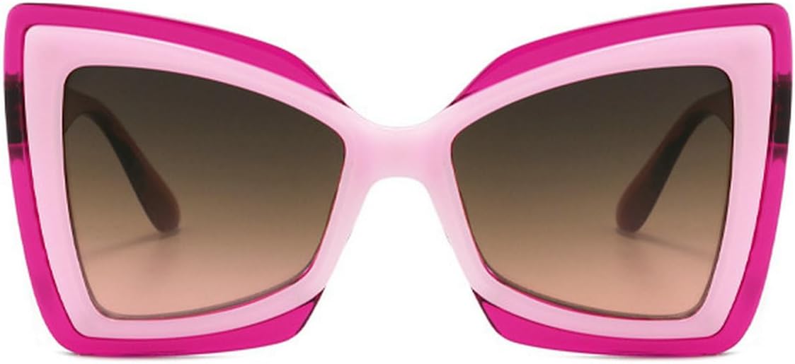 

Laureles Модные солнцезащитные очки большого размера «кошачий глаз» в стиле Y2k для женщин и мужчин, с градиентным переходом цвета, зеленые солнцезащитные очки с леопардовым принтом, дорожные очки L17, C2