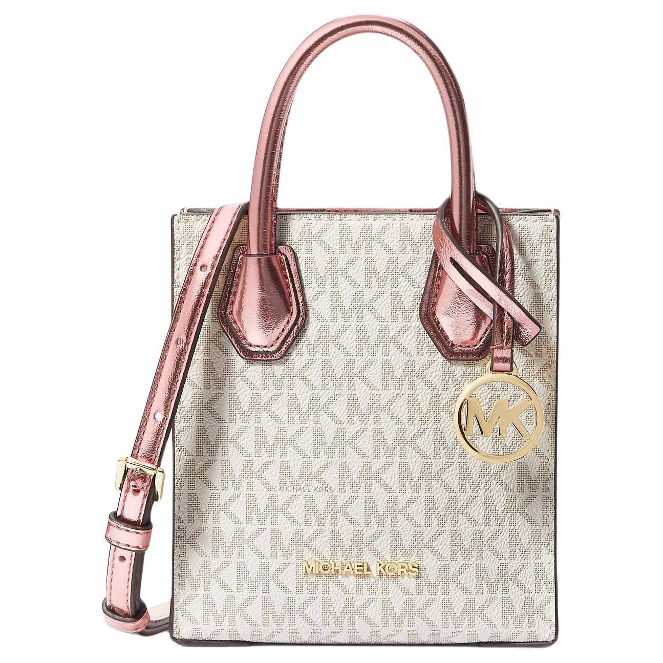 

Сумка через плечо из холста с кожаными вставками, кросс-боди, женская сумка pink & white MICHAEL KORS, Set (Bag+Dust Bag)