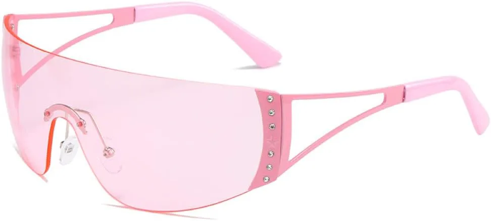 

Солнцезащитные очки в стиле ретро 2027 года для женщин, большие, обтекаемой формы, с защитой от УФ-излучения UV400, модные розовые очки для женщин MTZJH, One Color