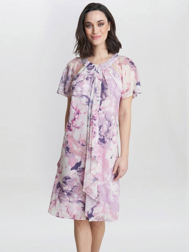 

Украшенное эрикой платье длиной до колен Gina Bacconi, цвет Lilac/Multi