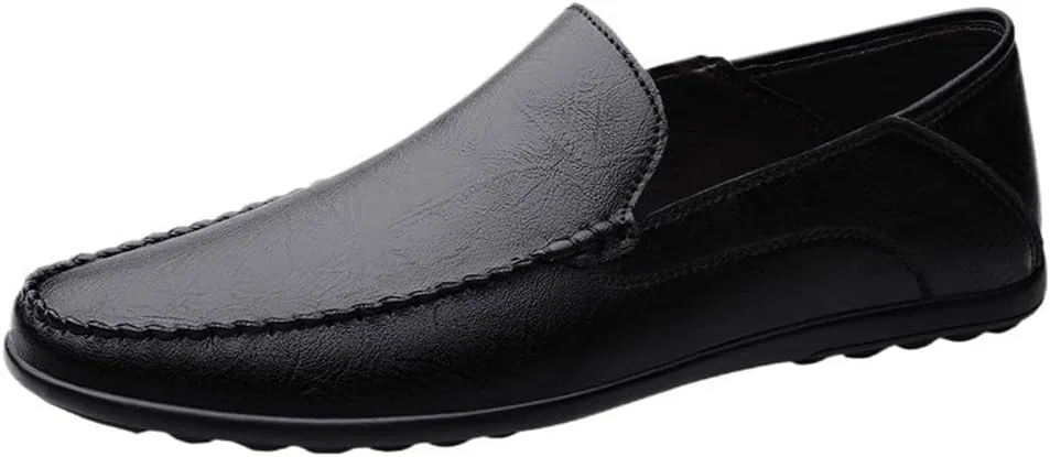 Лоферы из искусственной кожи мужские, на каблуке, черные HBNCFTI