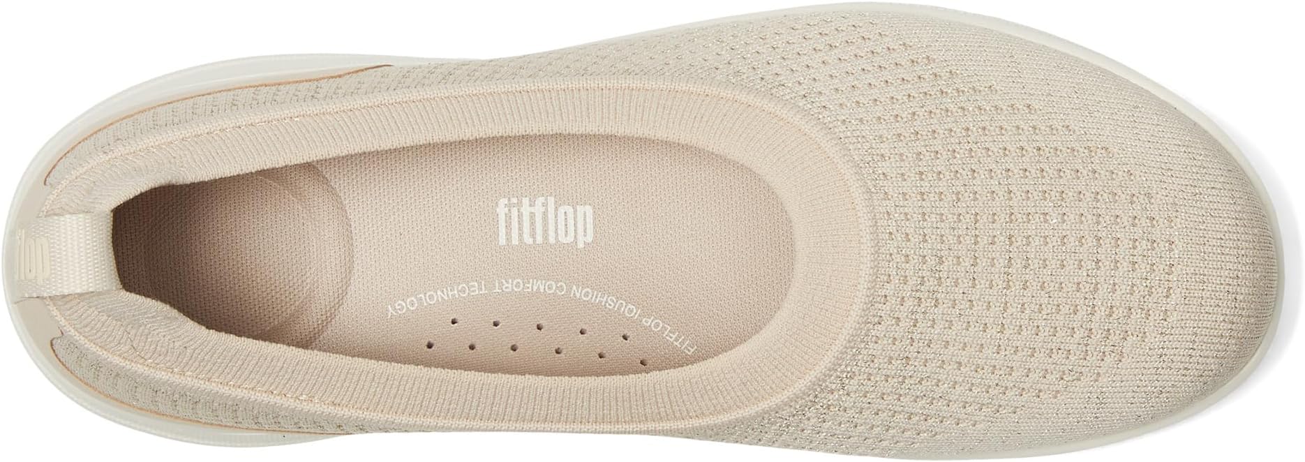 Балетки FitFlop Super-Q Knit Ballet Flats, цвет Stone Beige/Platino — фото 2