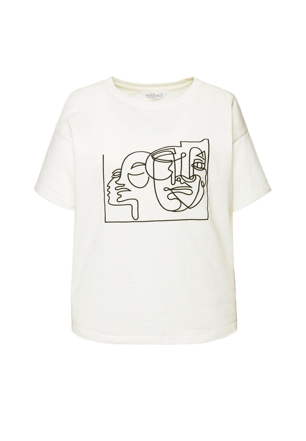 

Футболка с принтом FACE GRAPHIC EMBROIDERED TEE Studio Untold, белый