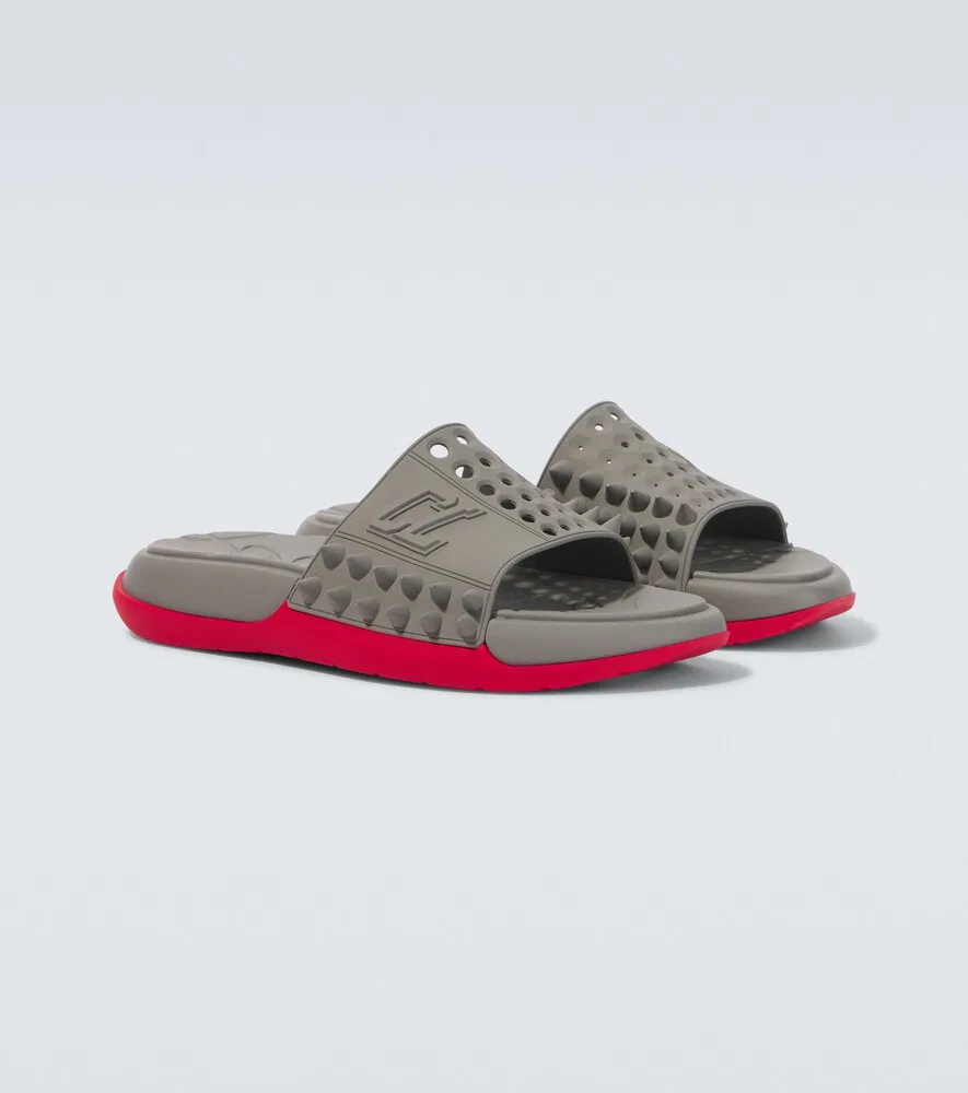 Перфорированные шипованные горки Take It Easy Christian Louboutin, серый