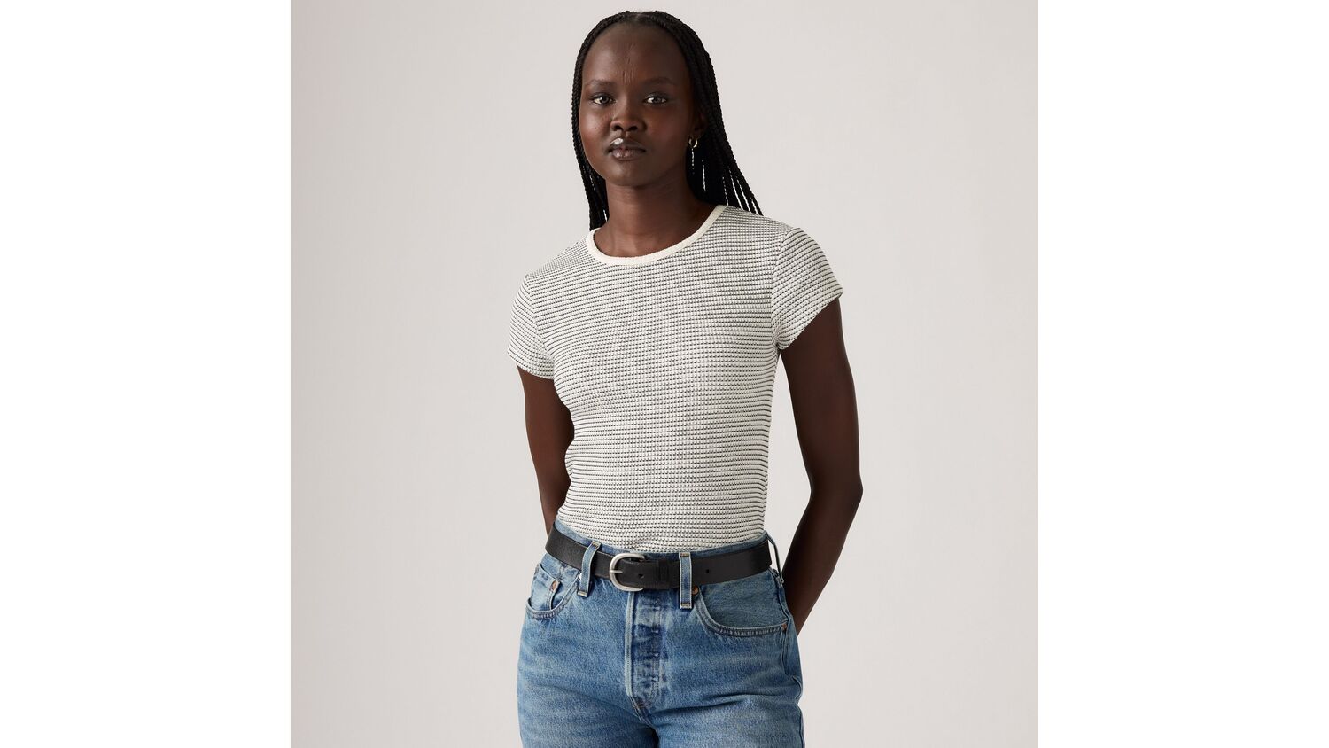 

Футболка с рукавами-крылышками из вафельного трикотажа Dry Goods Levi's, Gardenia Stripe - Blue