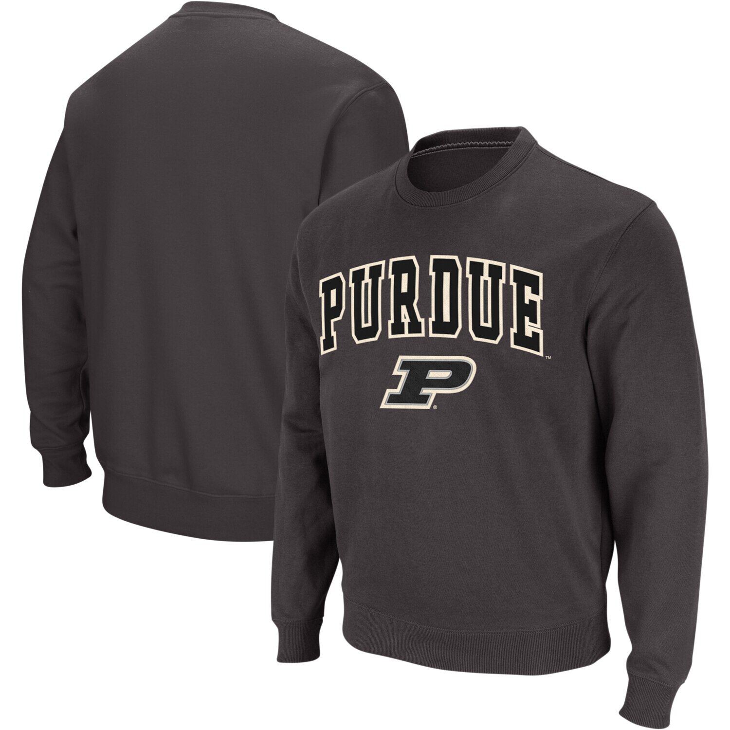 

Мужской темно-серый свитшот с круглым вырезом Purdue Boilermakers Arch & Logo Colosseum