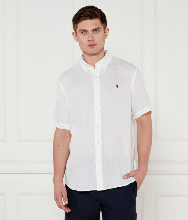 

Льняная рубашка Custom fit Polo Ralph Lauren, белый