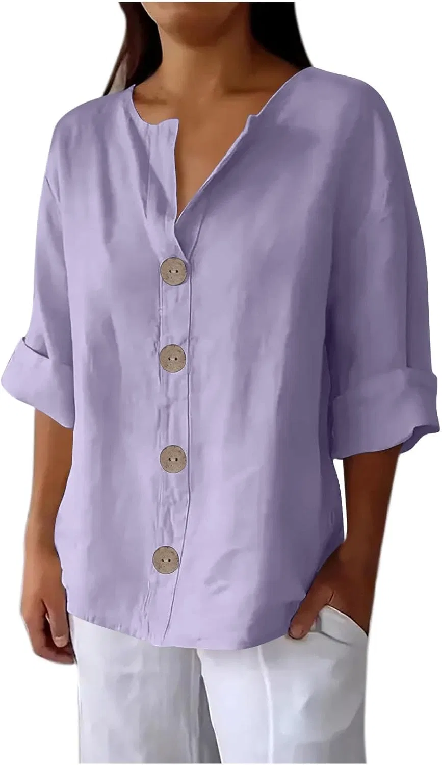 Блуза женская льняная, Purple