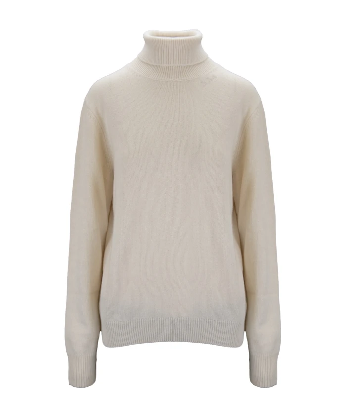 

Свитер с длинными рукавами и высоким воротником из смесовой шерсти. Mc2 Saint Barth, бежевый