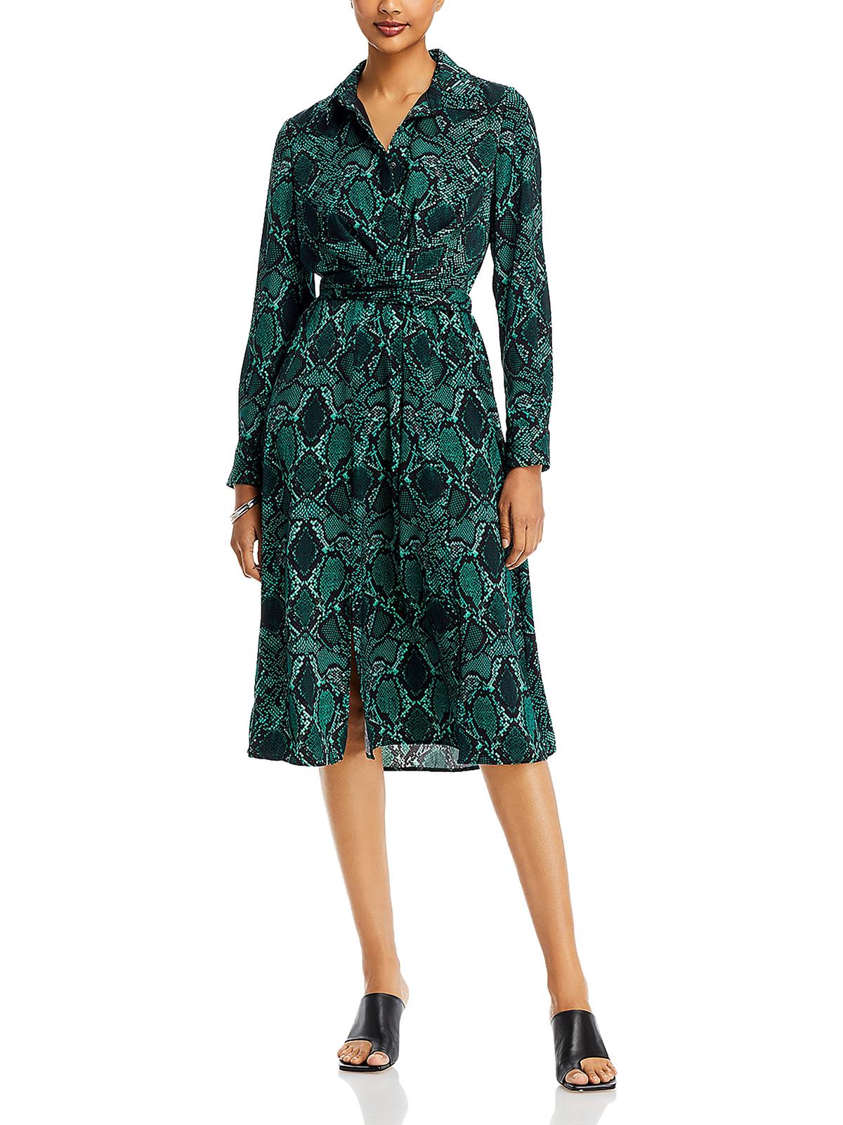 

Платье-рубашка миди Marina Womens Snake Print Kobi Halperin, цвет ivy multi