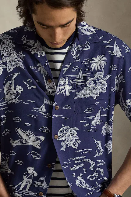 Рубашка с принтом Polo Bear Polo Ralph Lauren, синий — фото 4
