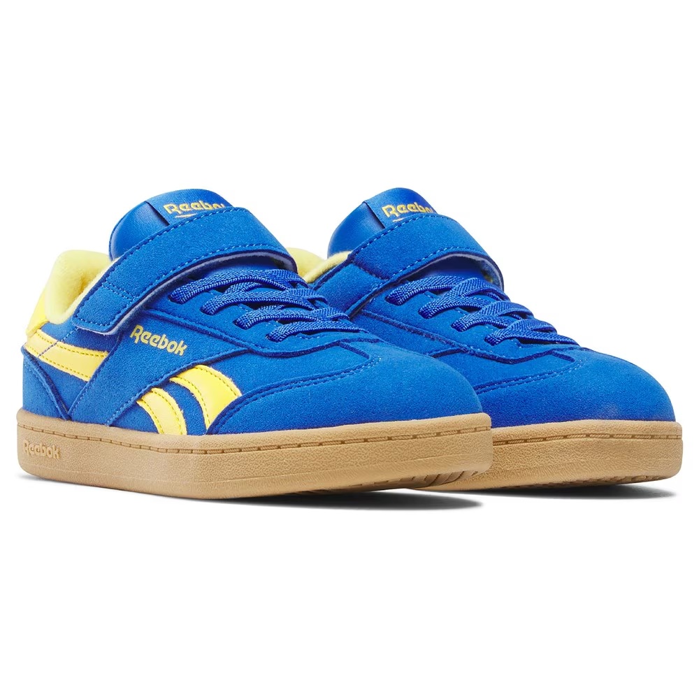 

Детские кроссовки на липучке Reebok Smash Edge Strap Sneaker для малышей, blue/yellow/gum.