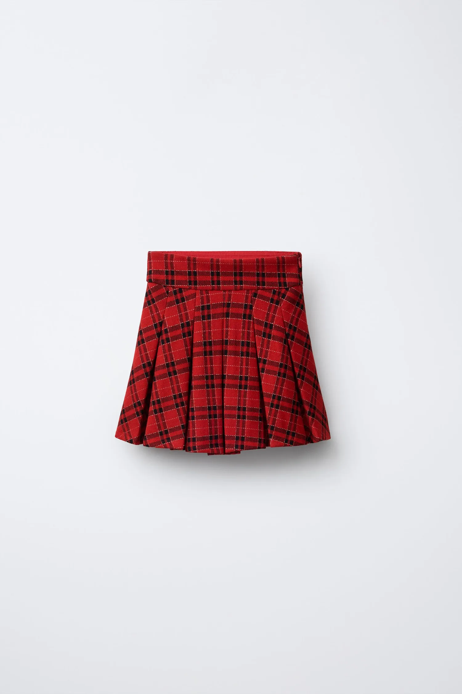 Юбка со складками в виде галочек Zara, красный