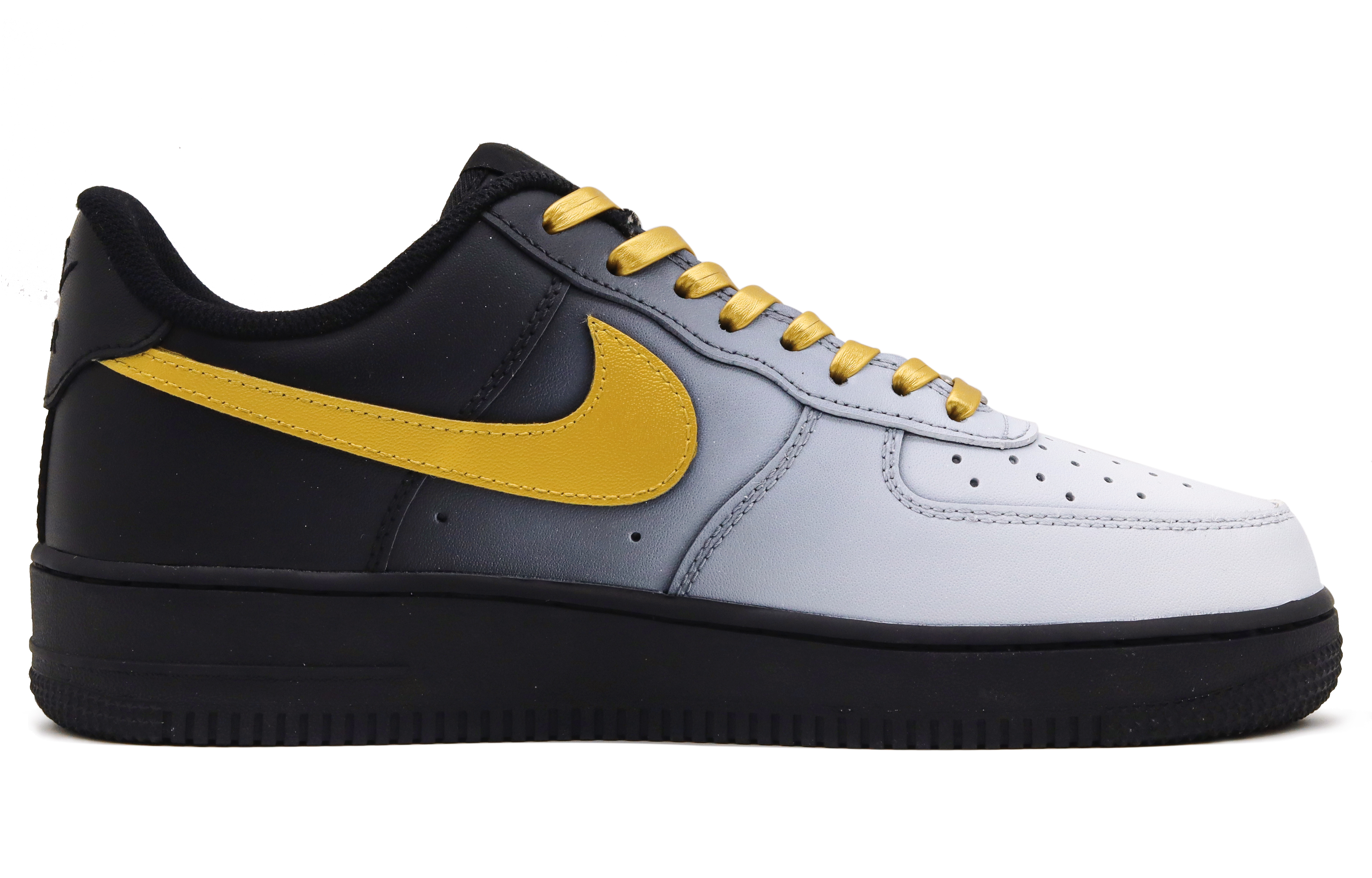 

Кроссовки Nike Air Force 1 Skateboard Shoes Men Low-Top Black Gold