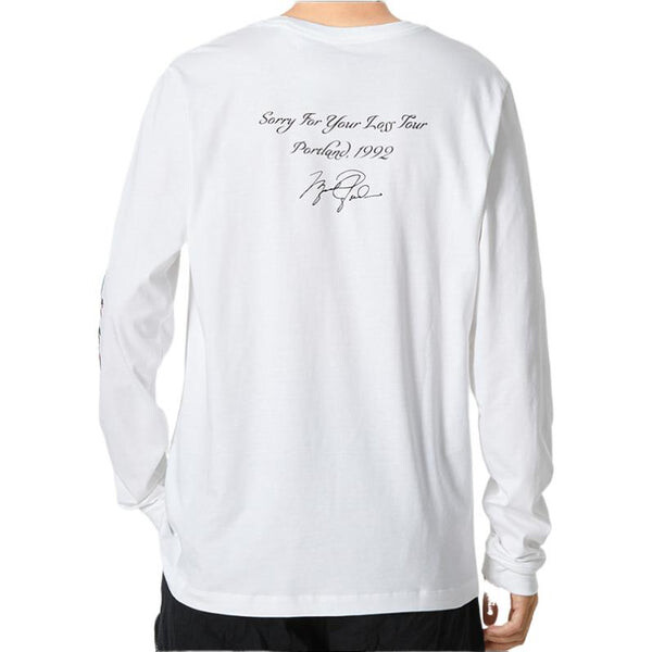 Толстовка Men's Nike Sleeve Side Flowers Logo Printing Round Neck Long Sleeves White, белый — фото 3