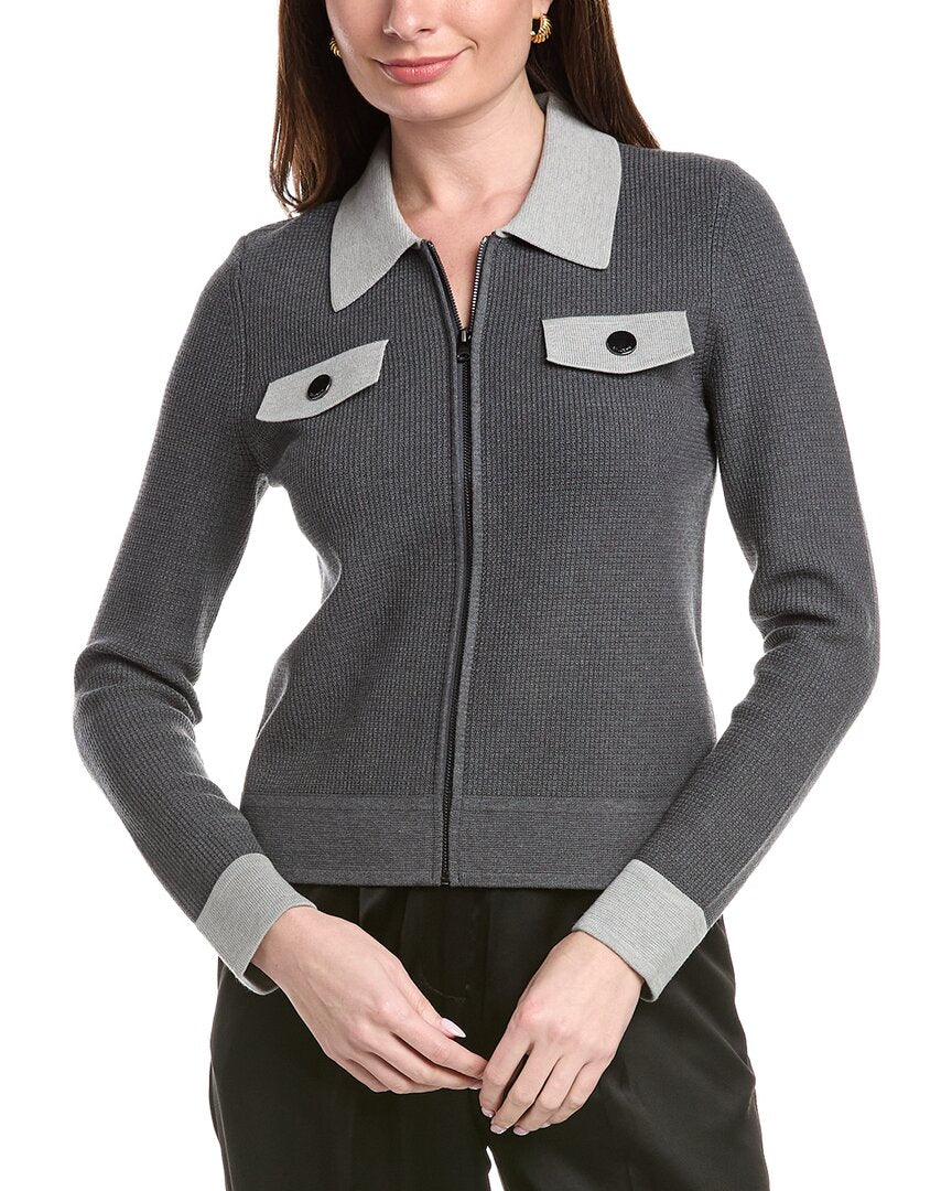 

Куртка St John с застежкой-молнией и воротником St. John, серый