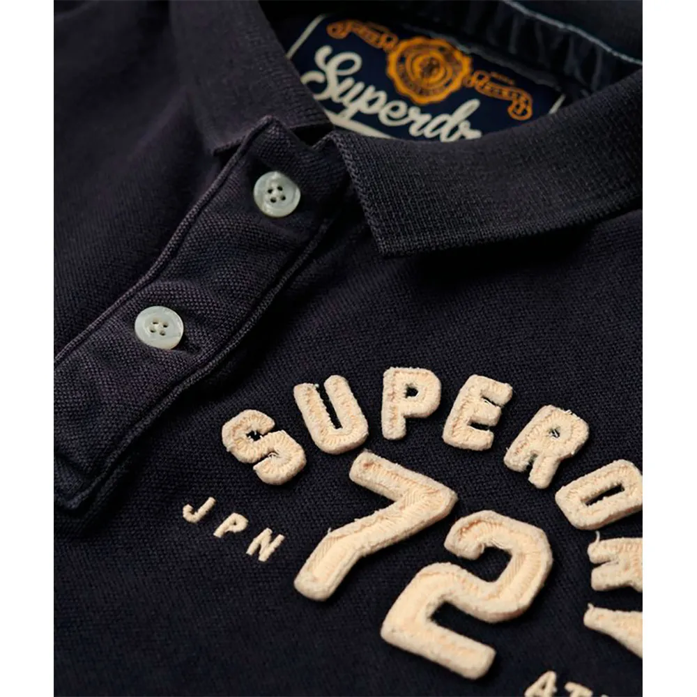 Поло с коротким рукавом Superdry Vintage Athletic, синий — фото 4
