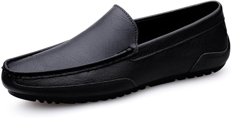 

Комфортные мужские лоферы из натуральной кожи, дышащие, модные повседневные туфли без застежек для прогулок Sfwarmart, черный
