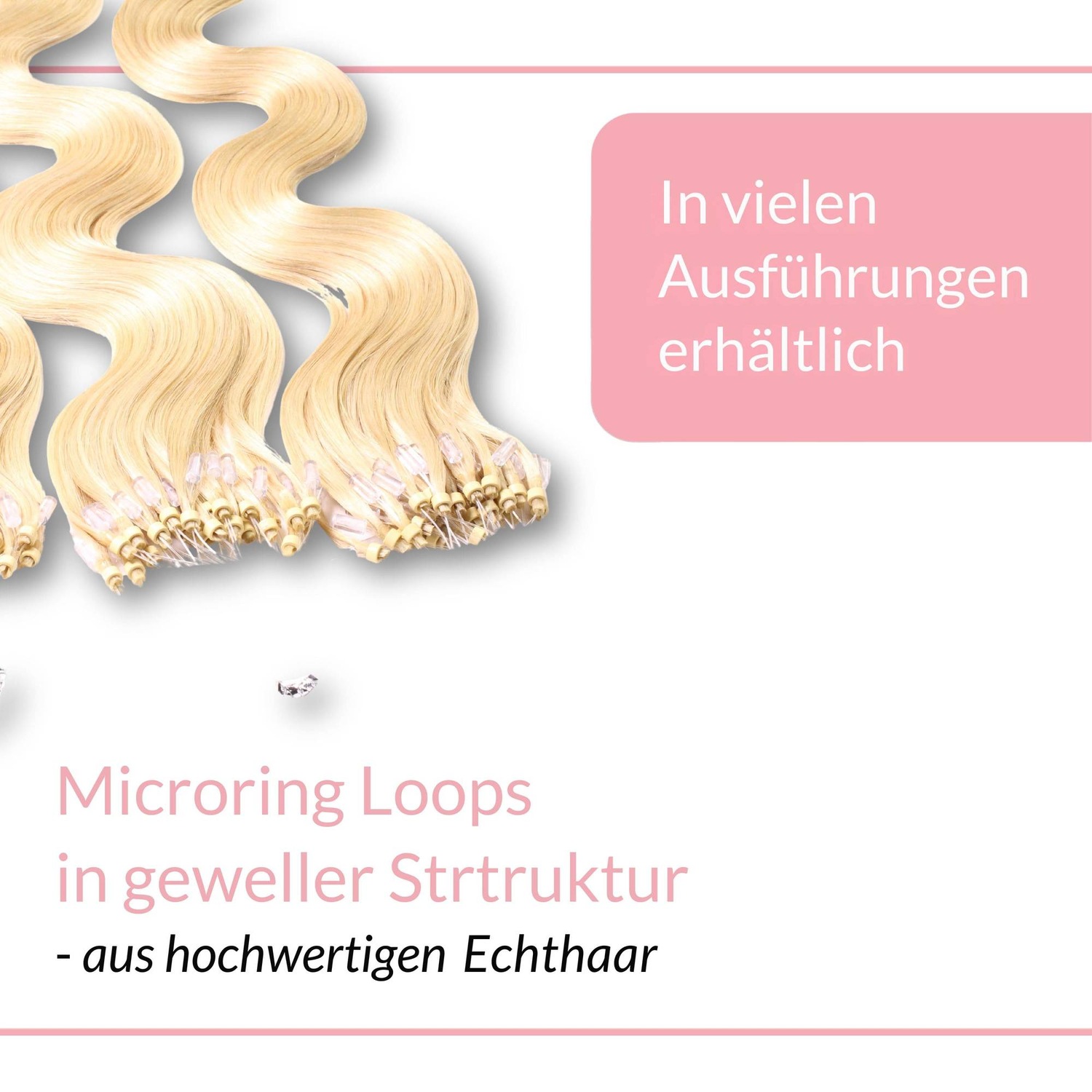 Накладные волосы microring extensions echthaar #9/0 lichtblond 1g Hair2Heart, 50cm, количество 25 шт. — фото 3