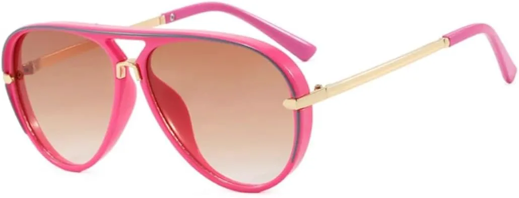 

Ретро-солнцезащитные очки с двойным градиентом для женщин, яркие, стильные, повседневные, для мужчин, с защитой от УФ-излучения UV400 UATXTAU, Rose Red Brown