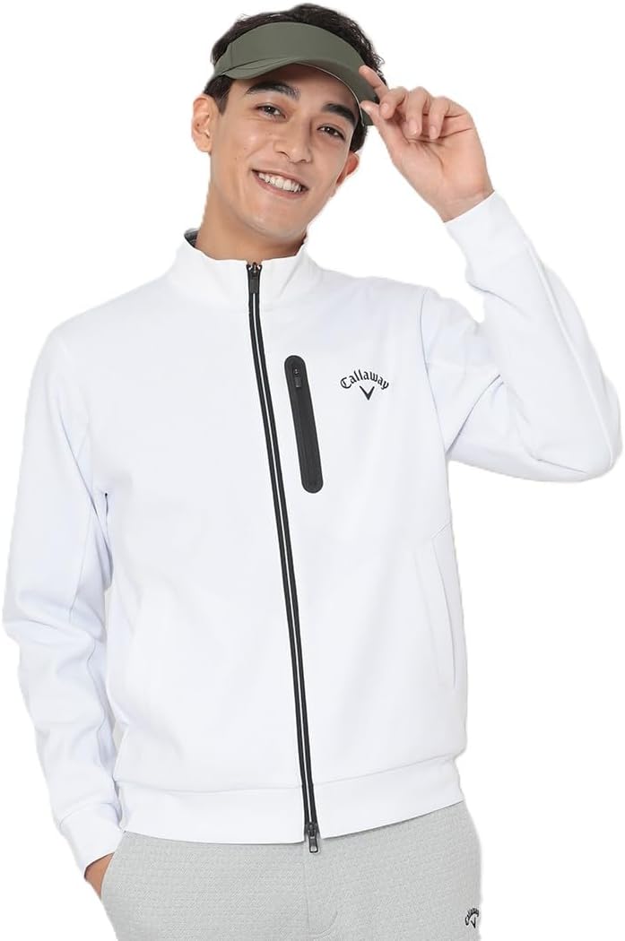 

Мужская толстовка Callaway C25217101 Anytime, двойная вязка Kanoko, застежка-молния по всей длине, спортивная, для гольфа, белый