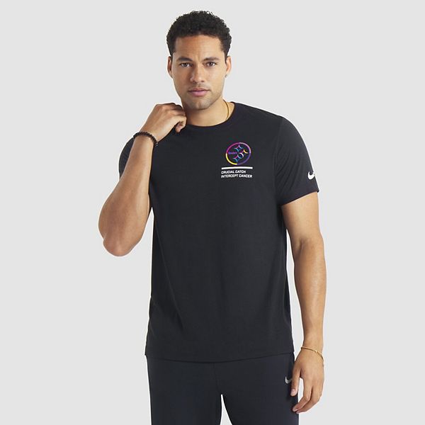 

Мужская черная футболка pittsburgh steelers tall 2025 nfl crucial catch tri-blend dri-fit Nike