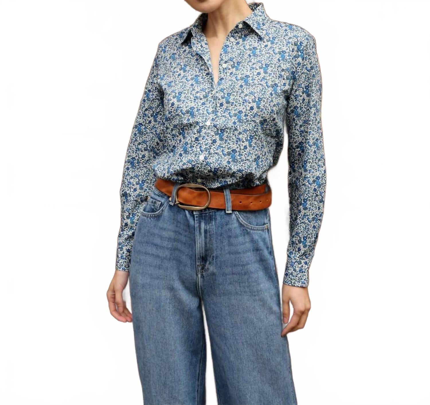 

Тканая рубашка в синем цвете Hartford