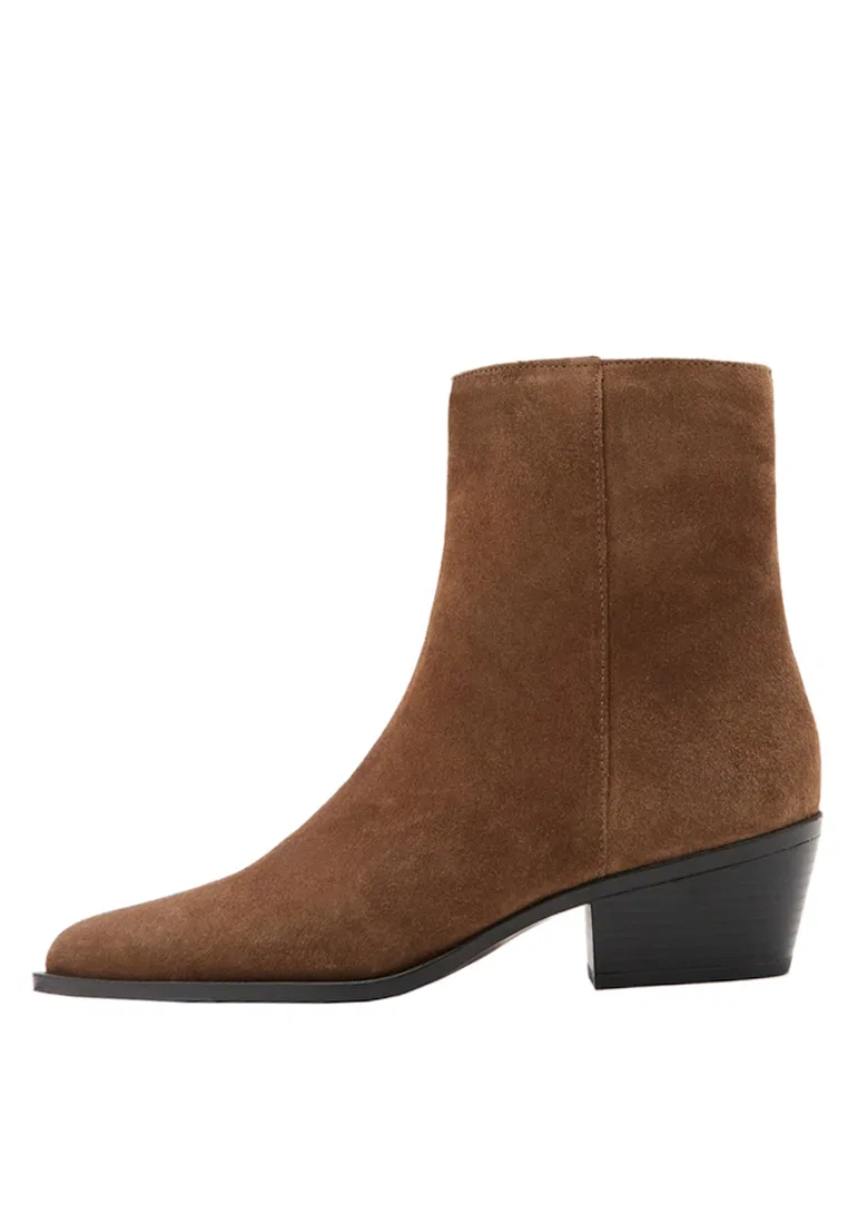 Мужские замшевые ботинки на каблуке, модель Heel Suede Ankle Boots Mango, коричневый