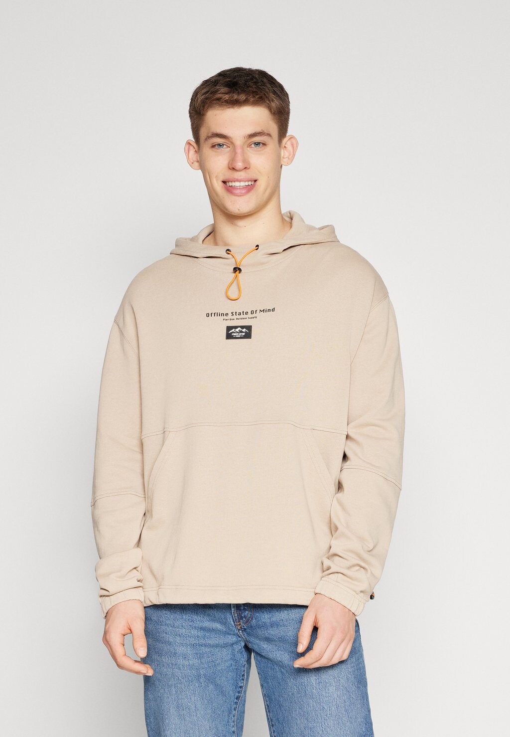 

Толстовка LOOSE FIT INTERLOCK HOODIE Pier One, цвет tan