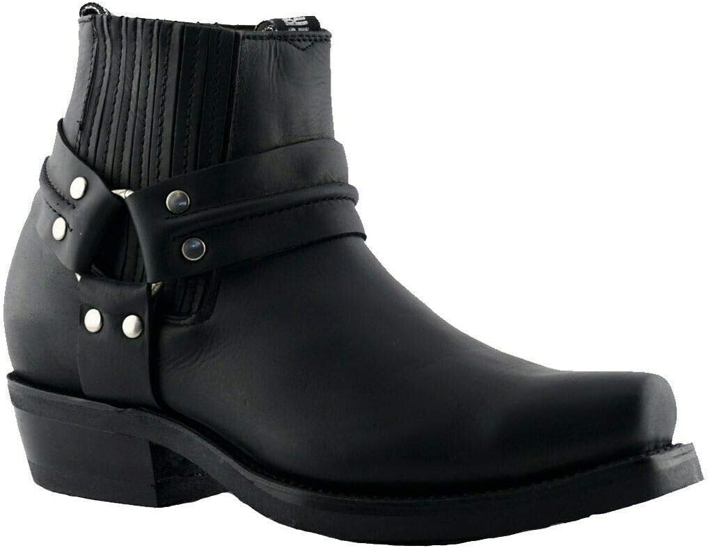 

Унисекс ботинки Grinders Renegade LO из кожи в ковбойском западном байкерском стиле, черный