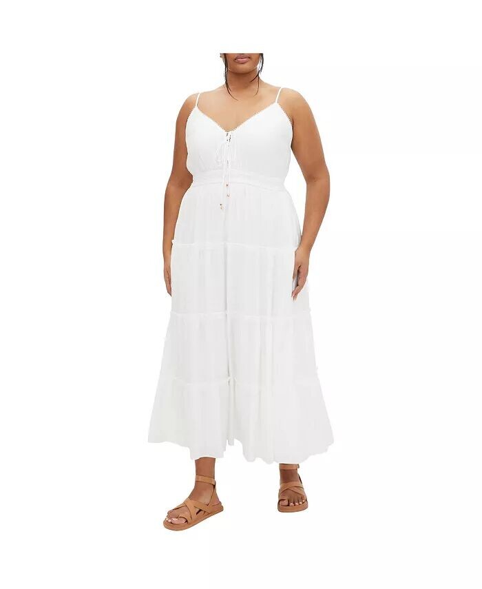 

Платье макси Aiza Plus Size CITY CHIC, слоновая кость/кремовый