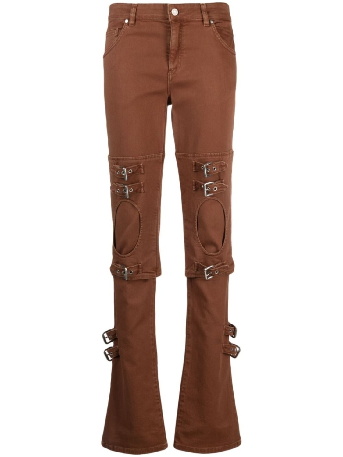 

Blumarine buckle-detail jeans, коричневый
