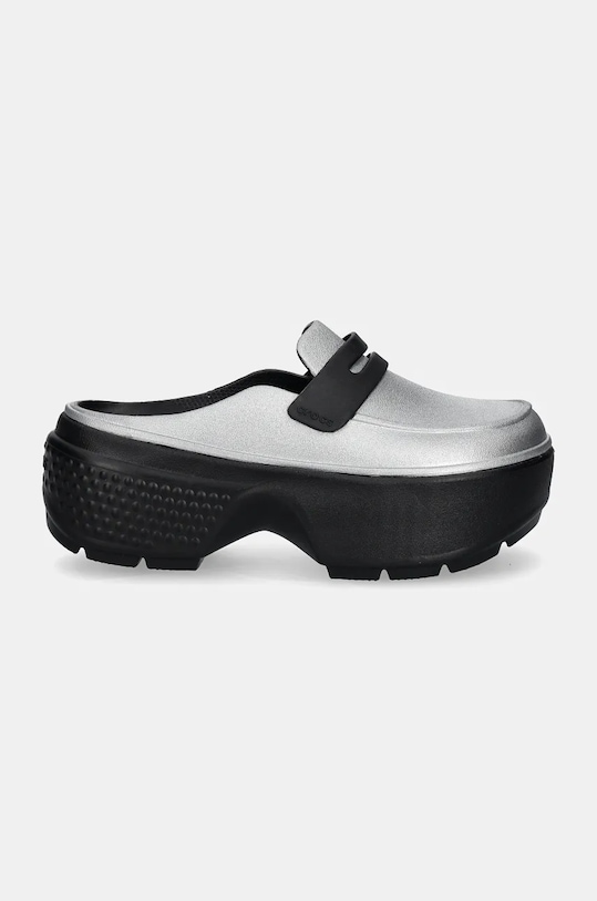 Классические сабо Stomp Metallic Loafer с металликом Crocs, серебряный — фото 2