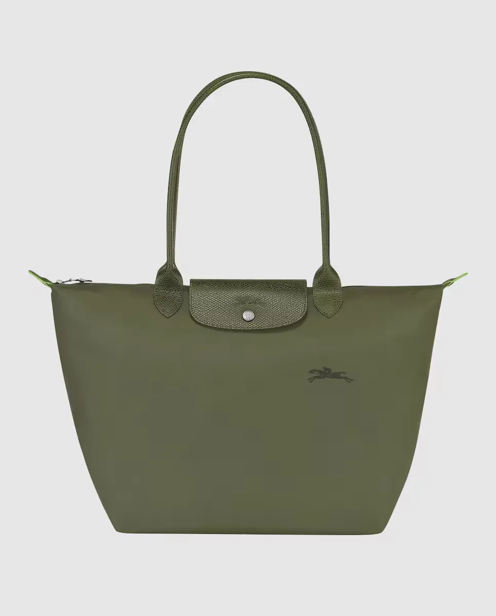 

Большая зеленая сумка через плечо Le Pliage с застежкой-молнией Longchamp, зеленый