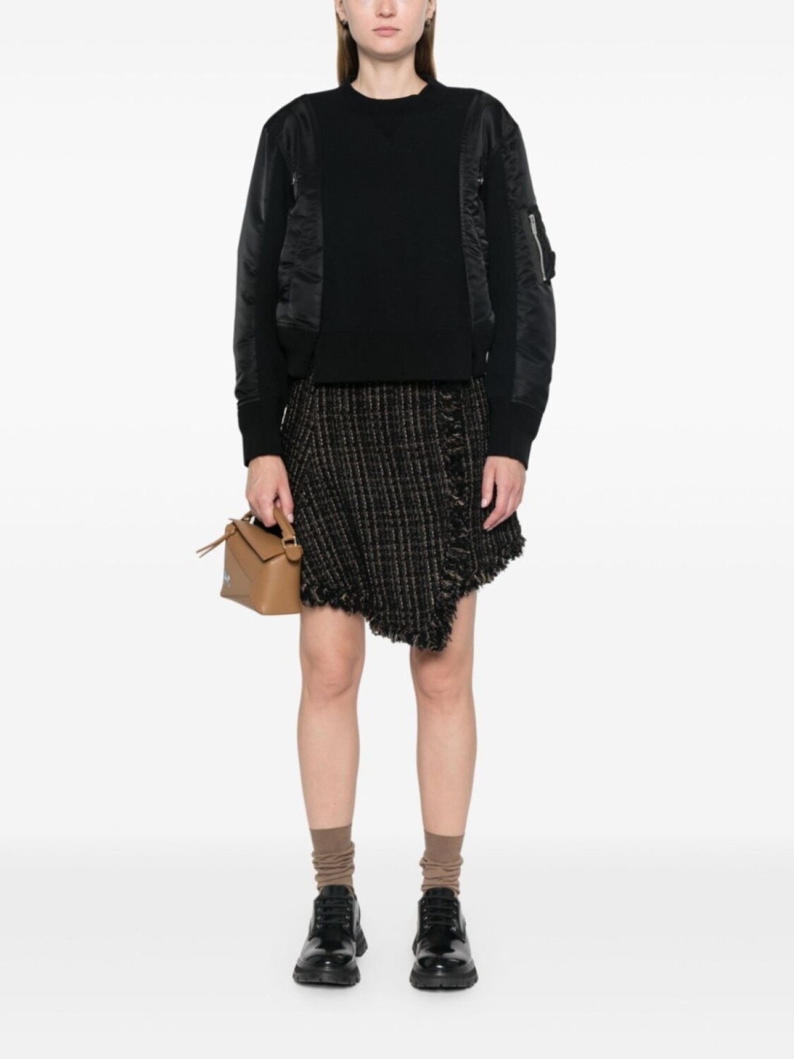 

Sacai мини-юбка асимметричного кроя, черный
