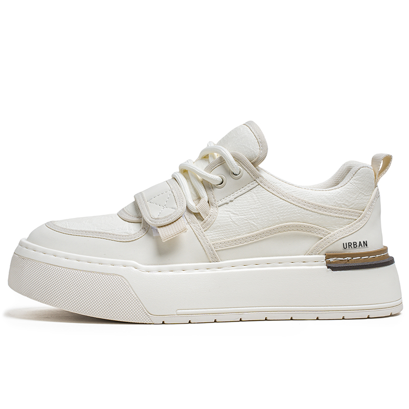 

URBAN AUTHENTIC Скользоустойчивые износостойкие легкие низкие скейтерские кроссовки для мужчин с эффектом увеличения роста белые, цвет White