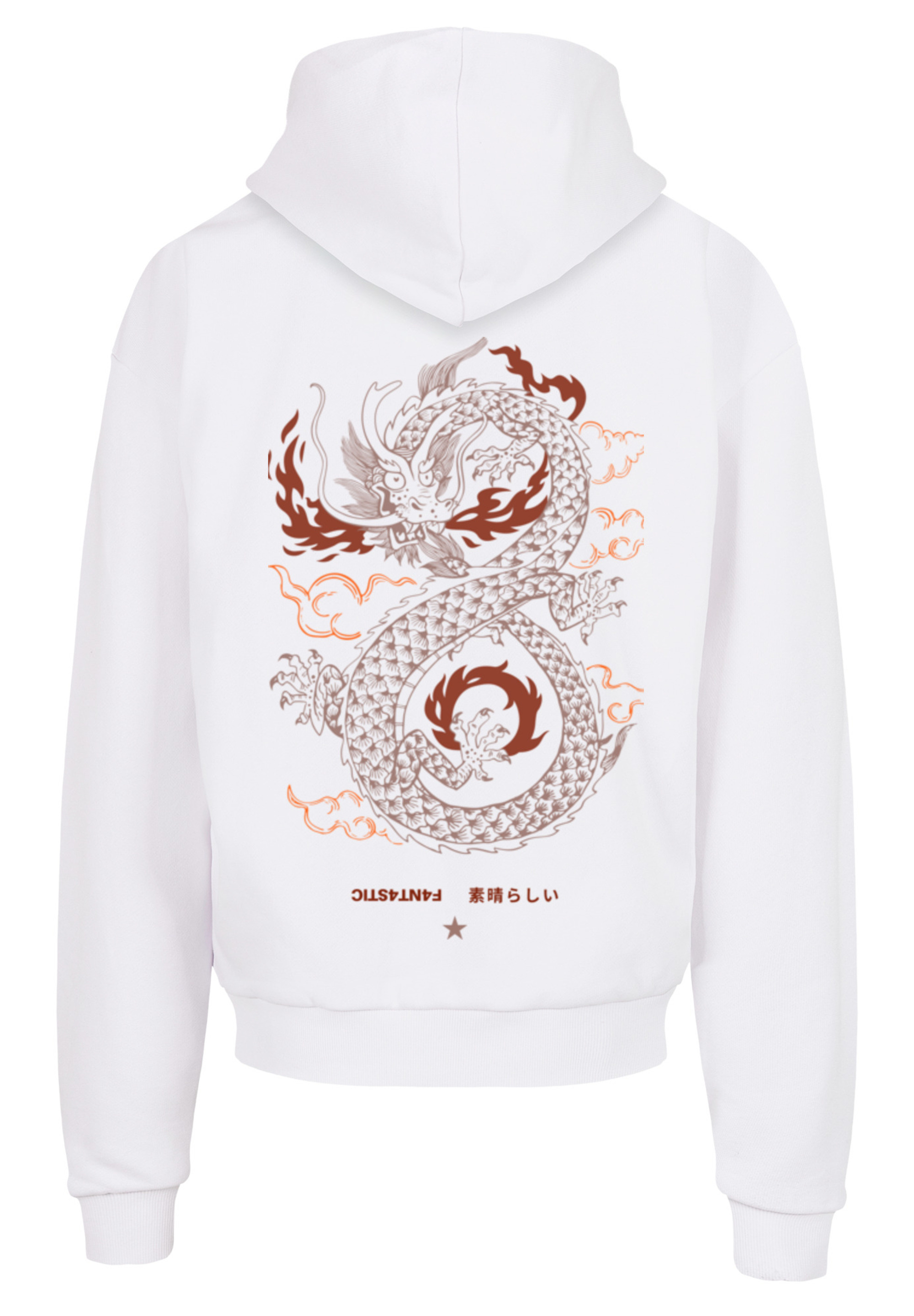 

Пуловер F4NT4STIC Ultra Heavy Hoodie Drache Feuer Japan, белый