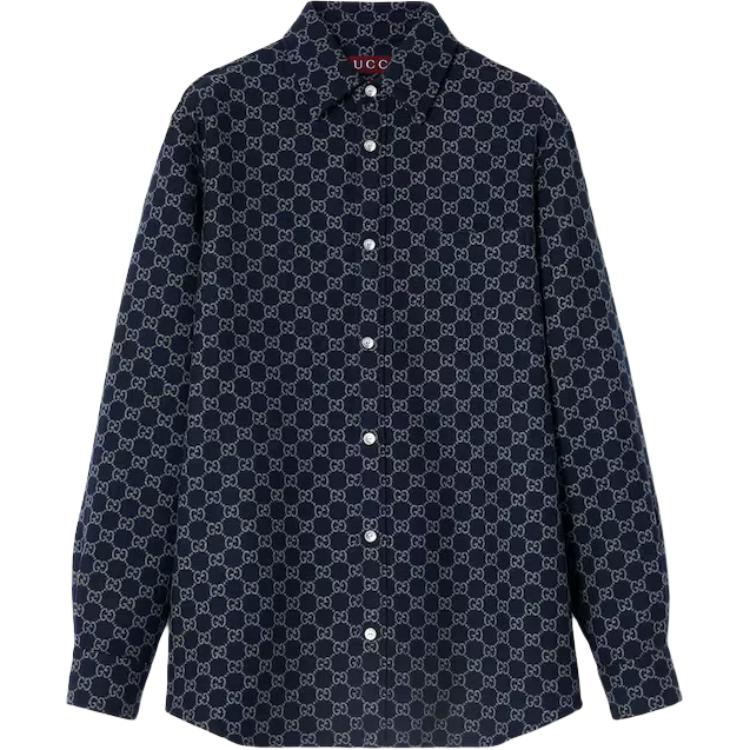 

Рубашка из ворсистой фланели Gg Gucci, синий